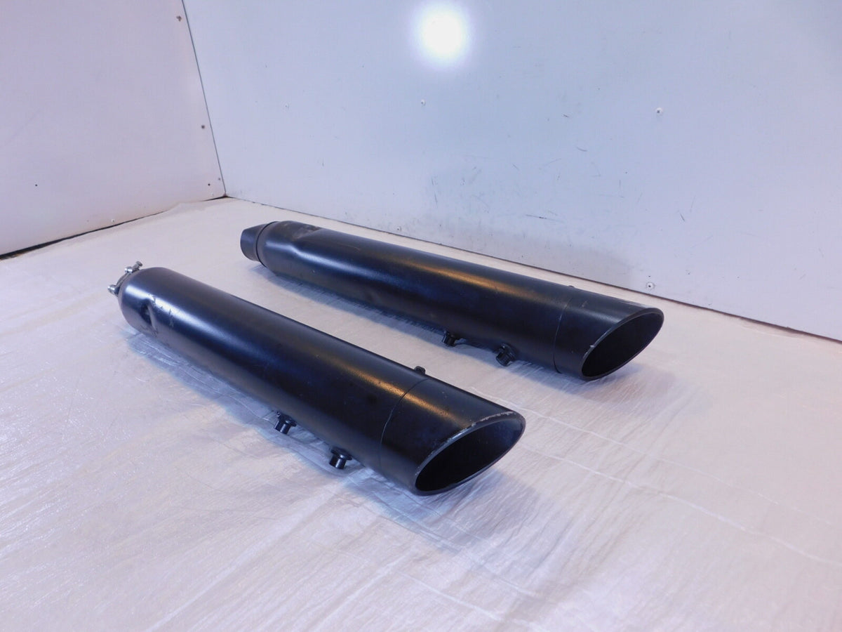Harley Davidson Electra Road Street Glide Black Left Right Exhaust Pipe Mufflers