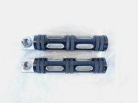 Harley Davidson FXR Dyna Sportster & Softail Black "Edge Cut" Footpegs Footrests - C3 Cycle
