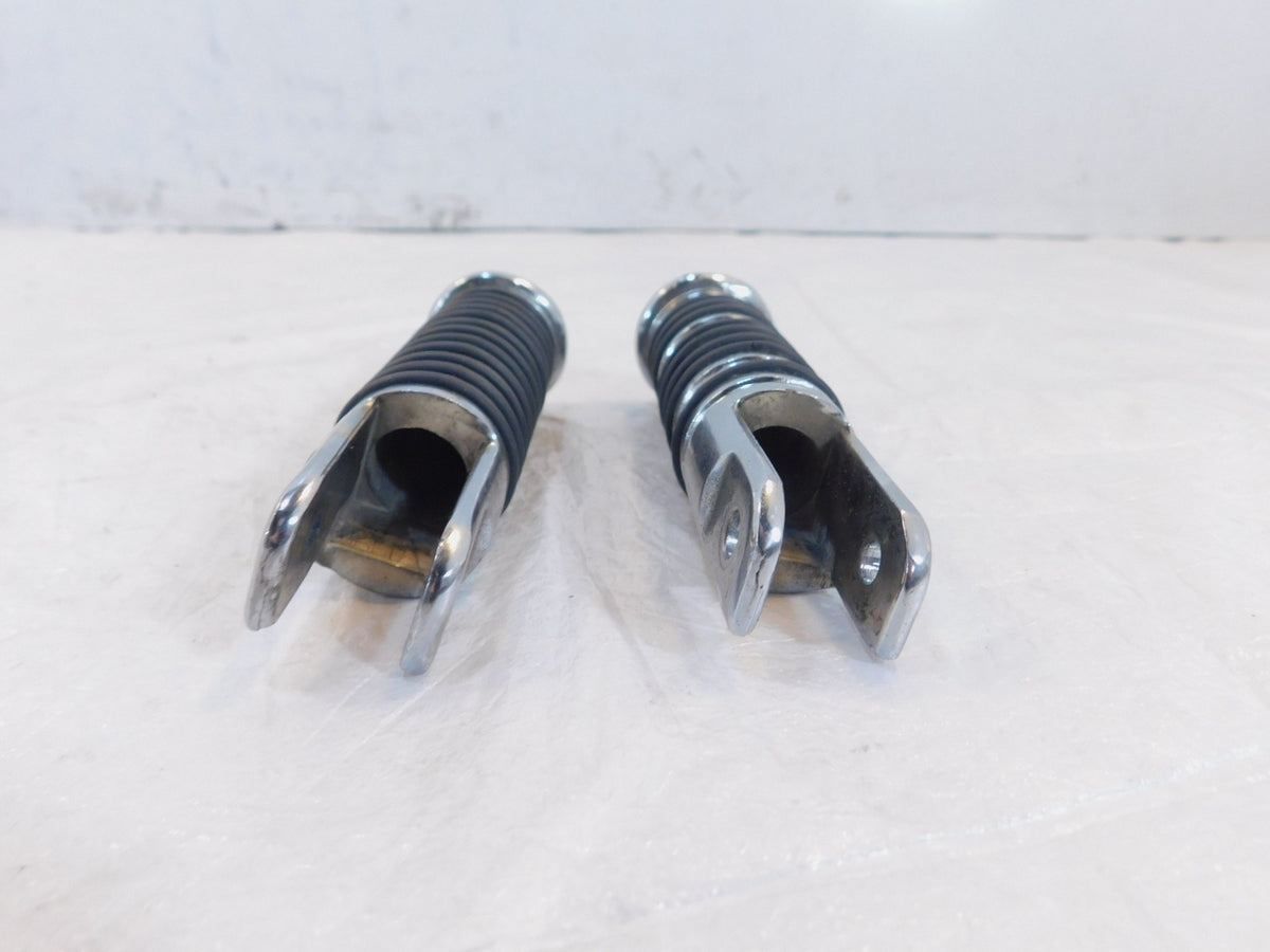Harley Touring FXR Dyna Sportster & Softail Chrome & Rubber Footpegs Footrests - C3 Cycle