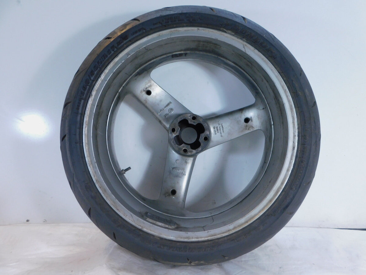 Triumph Daytona 955i & Speed Triple Sprint Silver Rear Wheel Rim & Tire T2015213 - C3 Cycle
