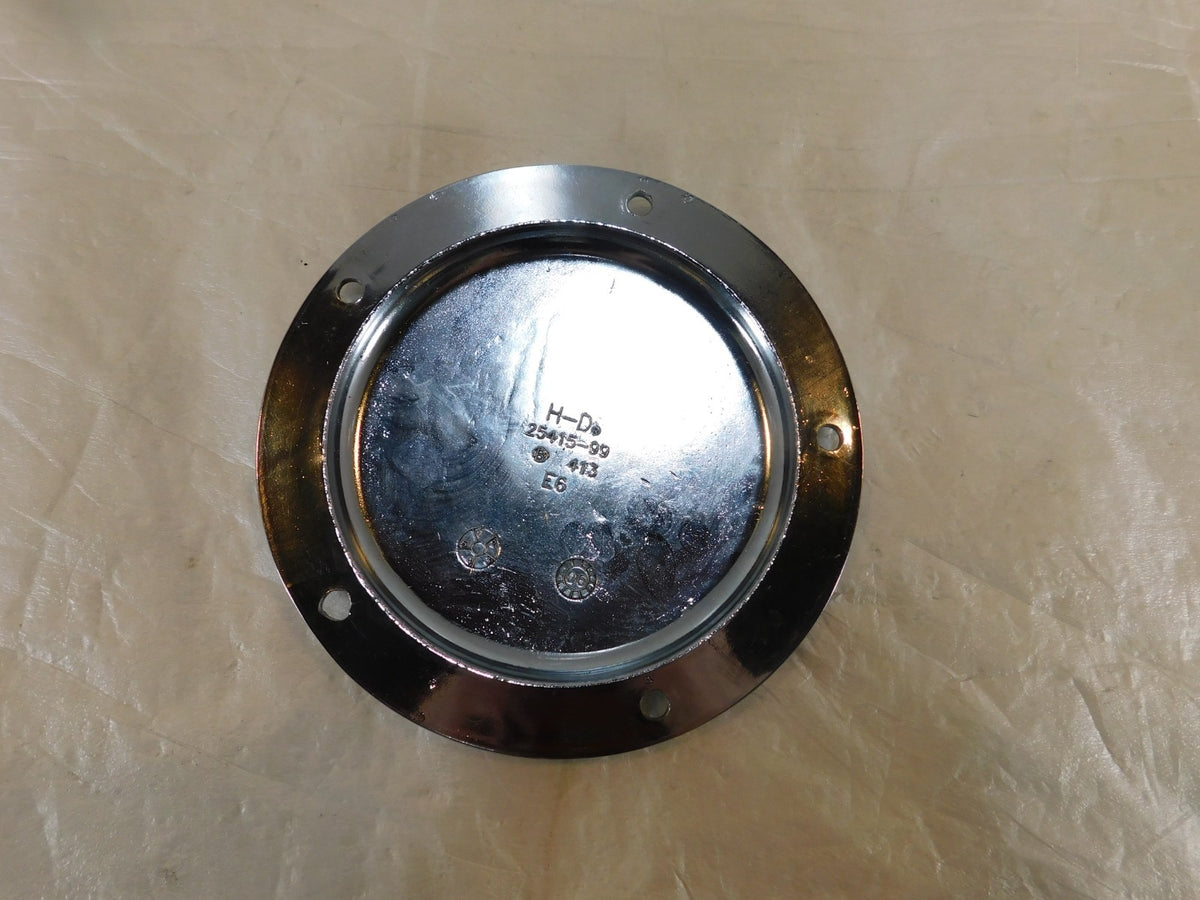 Harley Davidson Twin Cam Dyna & Softail Left Engine Chrome Derby Clutch Cover - C3 Cycle