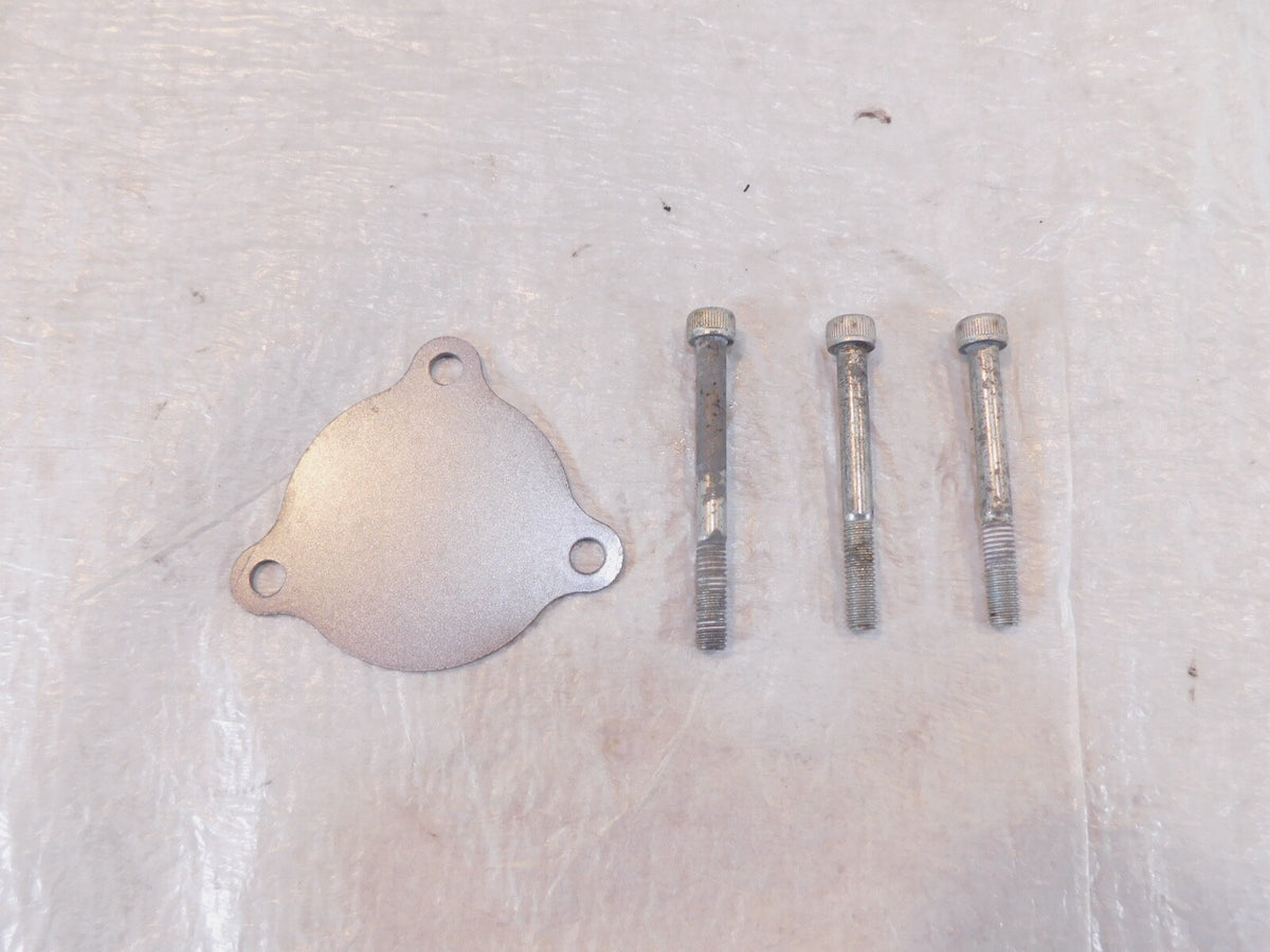 1991-1993 Honda Nighthawk 750 CB750 Silver Engine Left Side Cover Plate & Screws - C3 Cycle