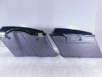 Harley Davidson Electra Glide Gray/Black Right & Left Saddlebags with Speakers - C3 Cycle