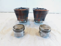 Pair Harley Davidson Sportster 883 Black Engine Cylinder Barrel Jugs w/ Pistons - C3 Cycle