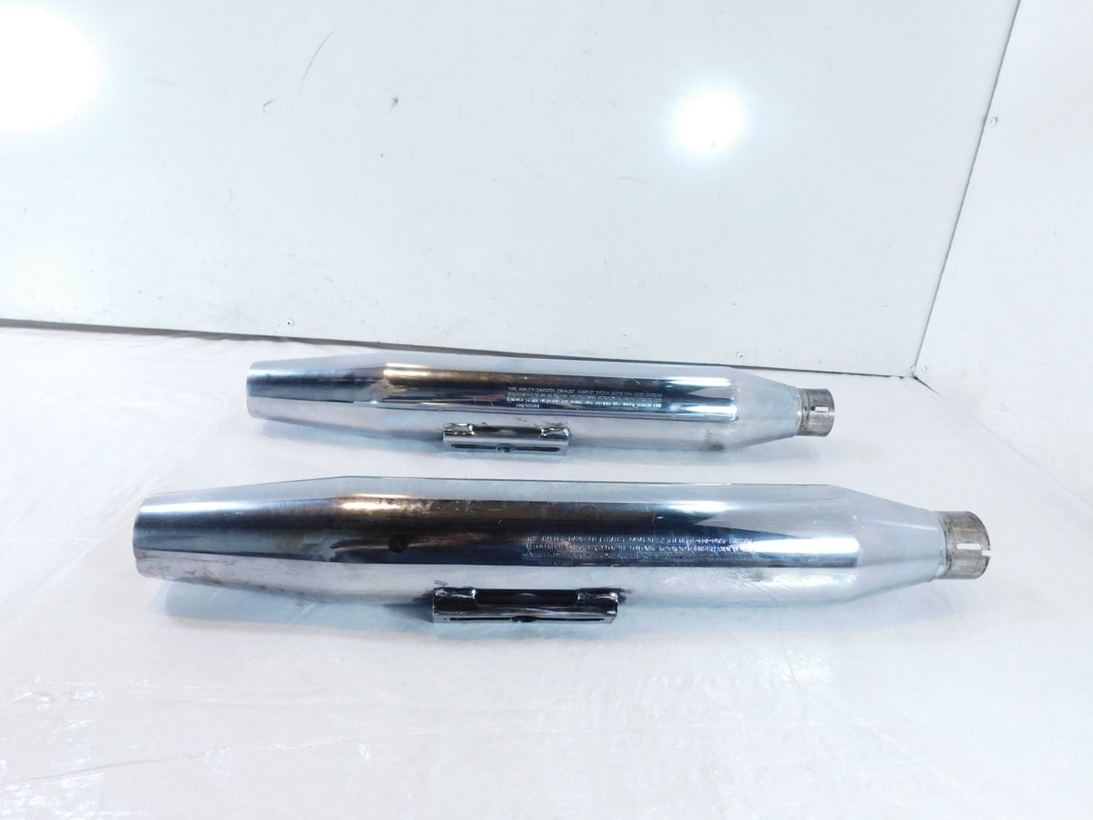 Harley Davidson Dyna Super Glide & Low Rider Chrome Exhaust Header Pipe Mufflers - C3 Cycle