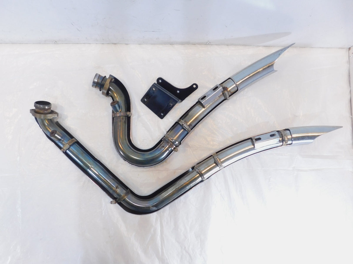 Harley Davidson Dyna Vance & Hines Chrome Engine Exhaust System Header Pipes - C3 Cycle