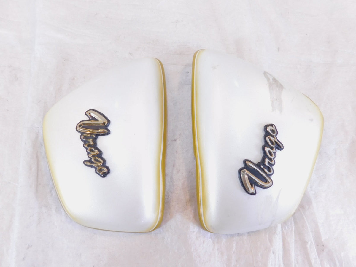 Yamaha Virago XV700 700 1100 XV1100 White Left/Right Side Frame Cover Panels - C3 Cycle