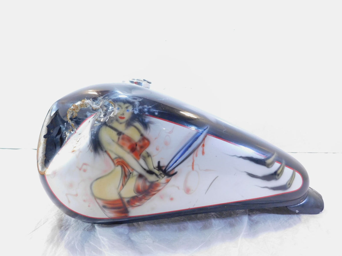 1995 95 Honda Shadow VT1100 VT1100C Black Custom Gas Petrol Fuel Tank - Dented - C3 Cycle