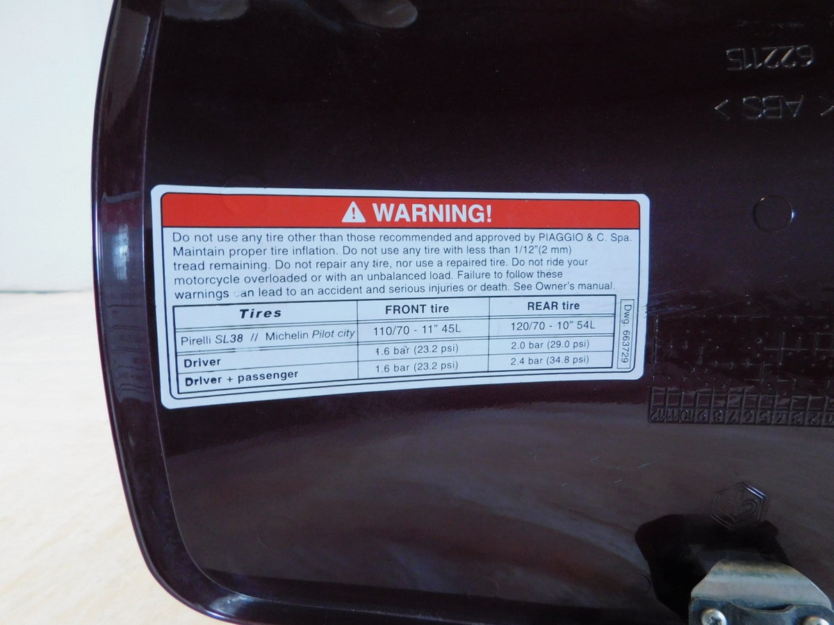 Piaggio Vespa LX LXV 50 125 150 Red Glove Glovebox Compartment Door Fairing - C3 Cycle