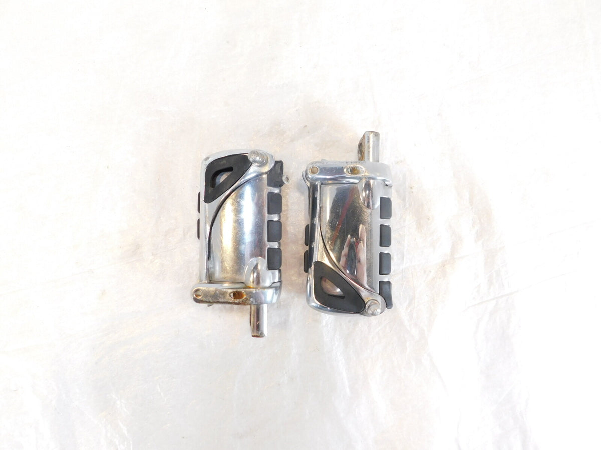 Harley Touring FXR Dyna Sportster & Softail Chrome & Rubber Footpegs Footrests - C3 Cycle