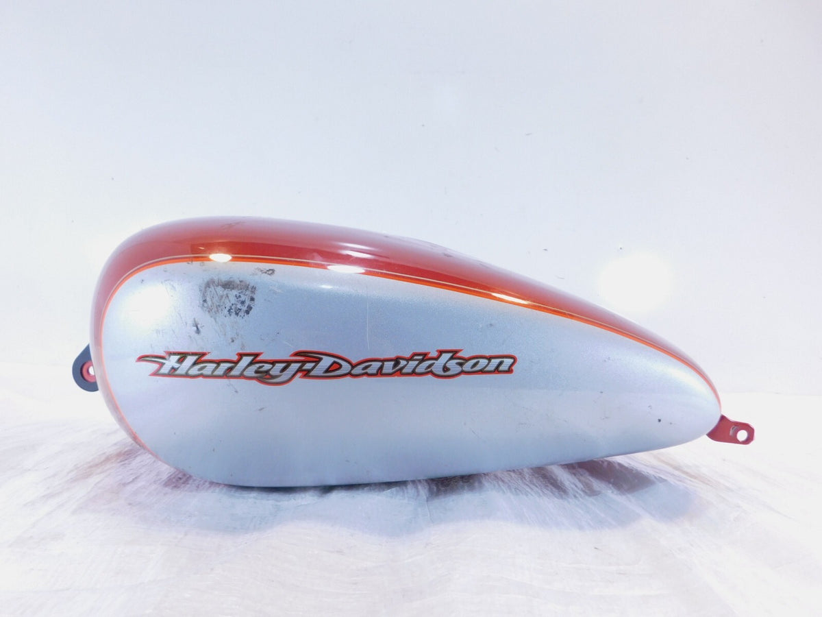 04-06 Harley Davidson Sportster 883 & 1200 Custom Low Red Fuel Gas Tank - Dented - C3 Cycle
