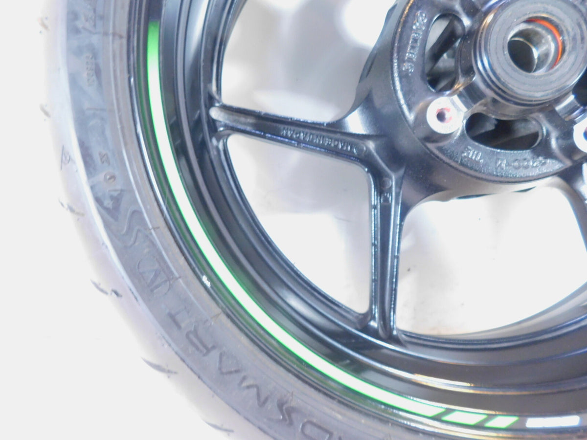 2013-2024 Kawasaki Ninja ZX6R ZX636 ABS Black Rear Wheel Rim & Tire - Bent - C3 Cycle