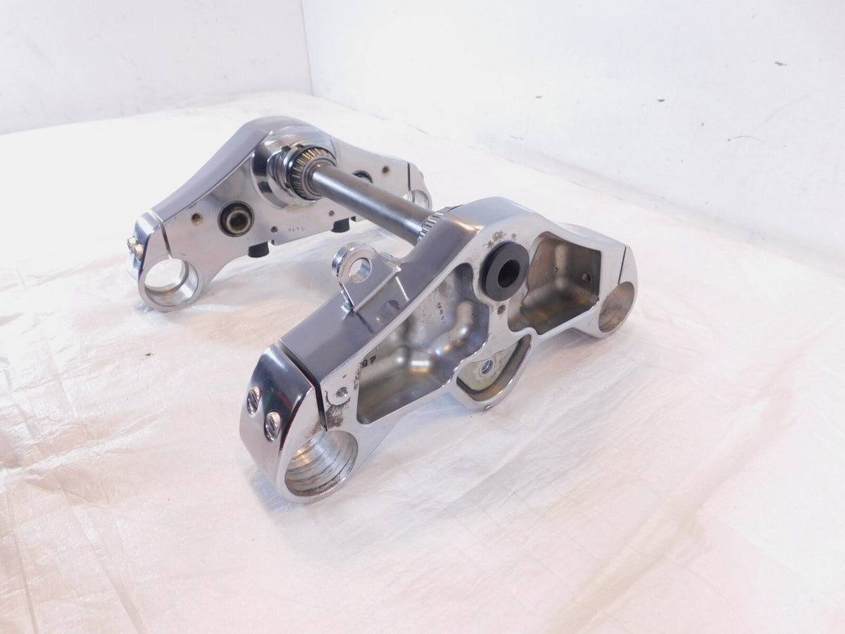 2004-2006 Victory Vegas Chrome Front Fork Triple Tree Brackets w/ Steering Stem - C3 Cycle