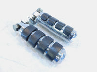 Pair Harley Touring Dyna Sportster & Softail Chrome & Rubber Footpeg Footrests - C3 Cycle