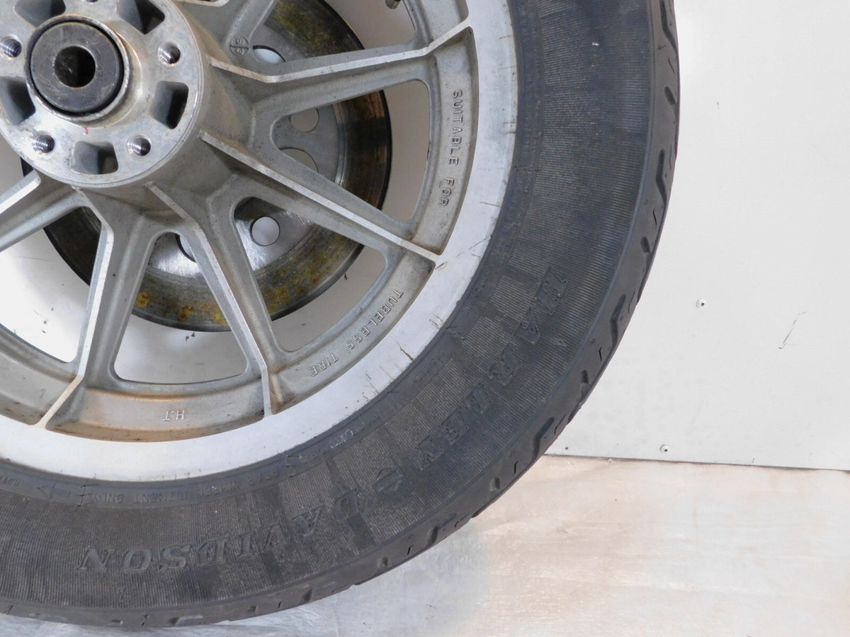 1983-1985 Harley Davidson XLH 1000 Ironhead Sportster Silver Rear Wheel Rim Tire - C3 Cycle