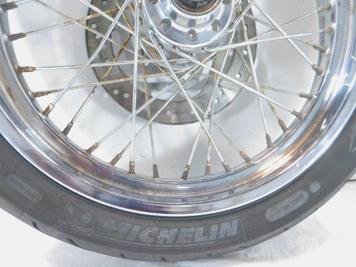 Harley Softail Night Train Deuce Dyna Wide Glide 19" Laced Front Wheel Rim -Bent - C3 Cycle
