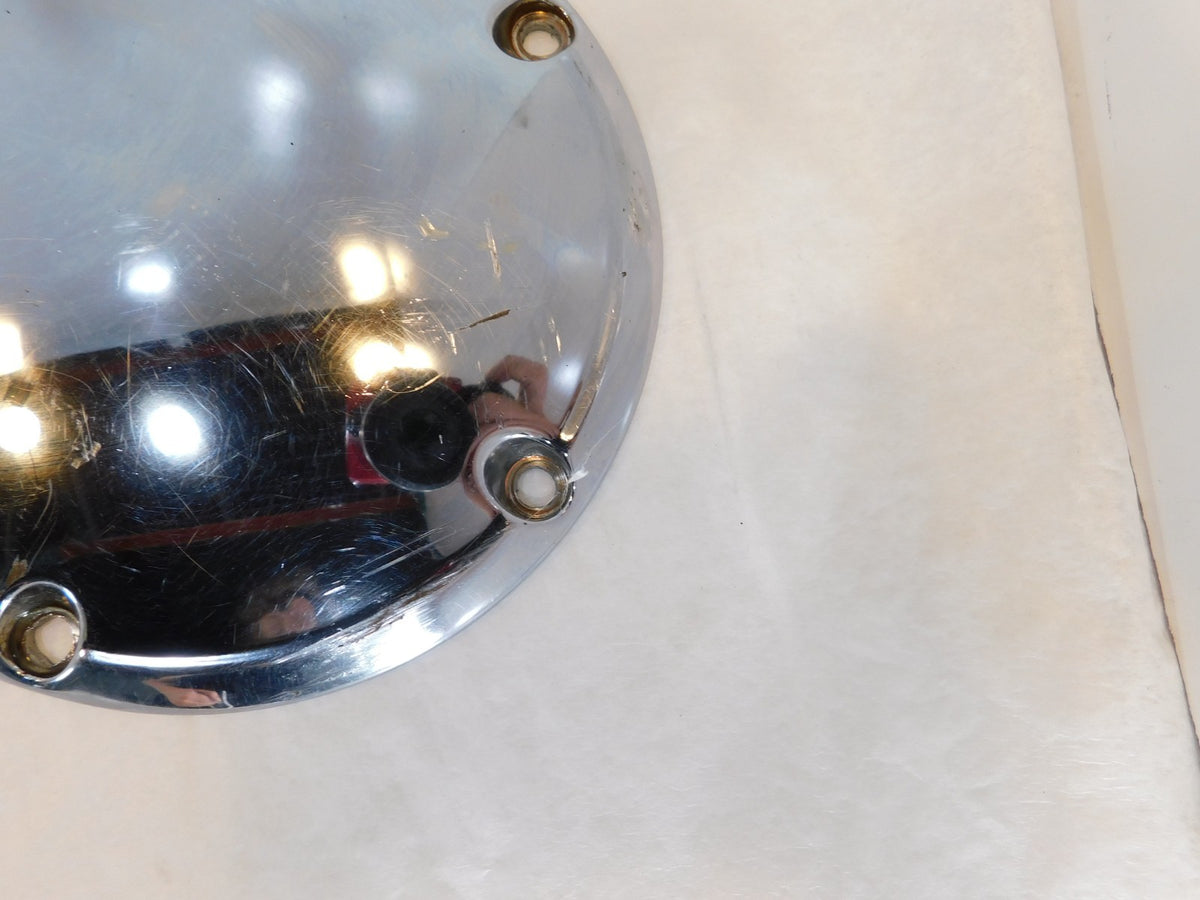 Harley Davidson Twin Cam Dyna & Softail Left Engine Chrome Derby Clutch Cover - C3 Cycle