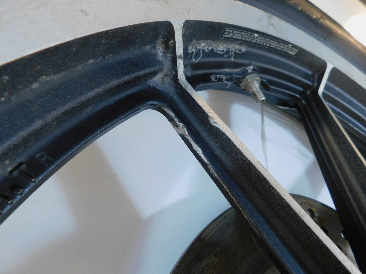 96-99 Harley Sportster 883 & 1200 Silver Dual Disc Front Wheel Rim & Rotors BENT