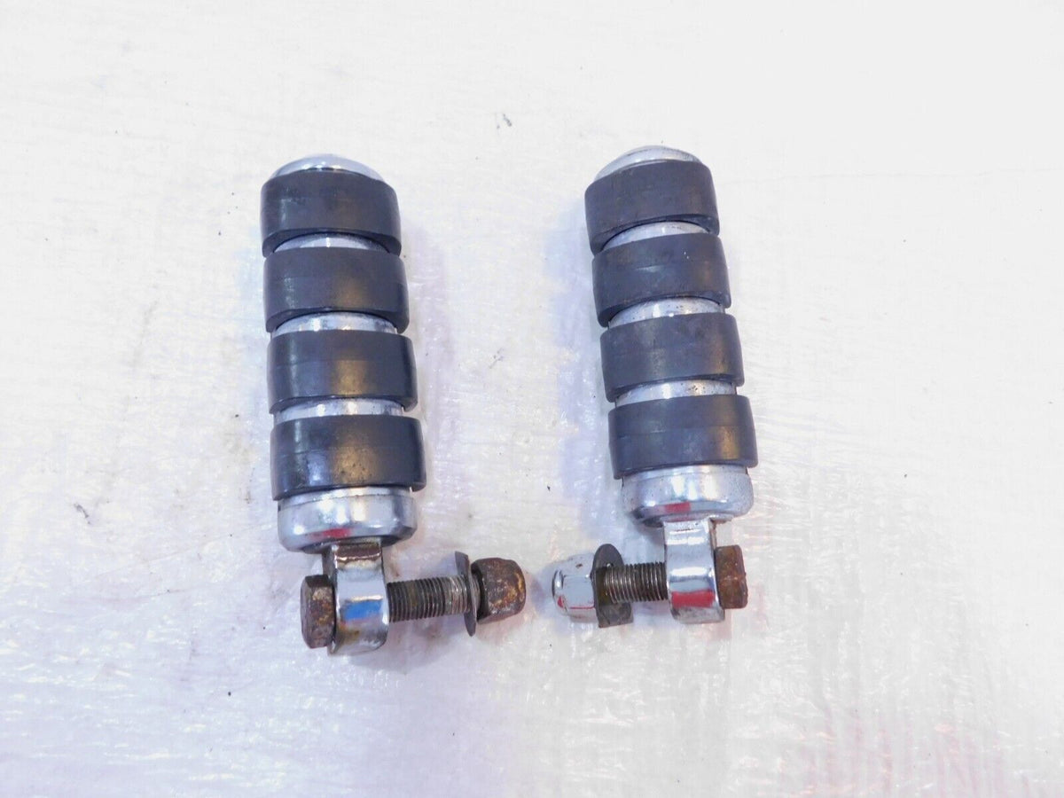 Harley Touring FXR Dyna Sportster Softail ISO Chrome & Rubber Footpegs Footrests - C3 Cycle