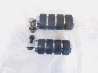 Pair Harley Touring Dyna Sportster & Softail Chrome & Rubber Footpeg Footrests - C3 Cycle