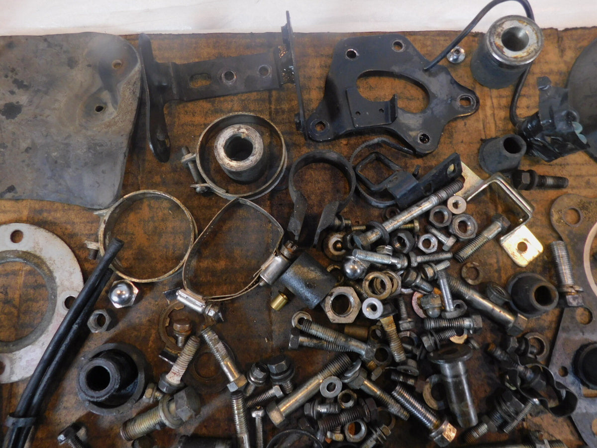 1983 83 Kawasaki LTD Belt KZ440 KZ440D Misc Nuts Bolts & Brackets Box Parts Lot - C3 Cycle