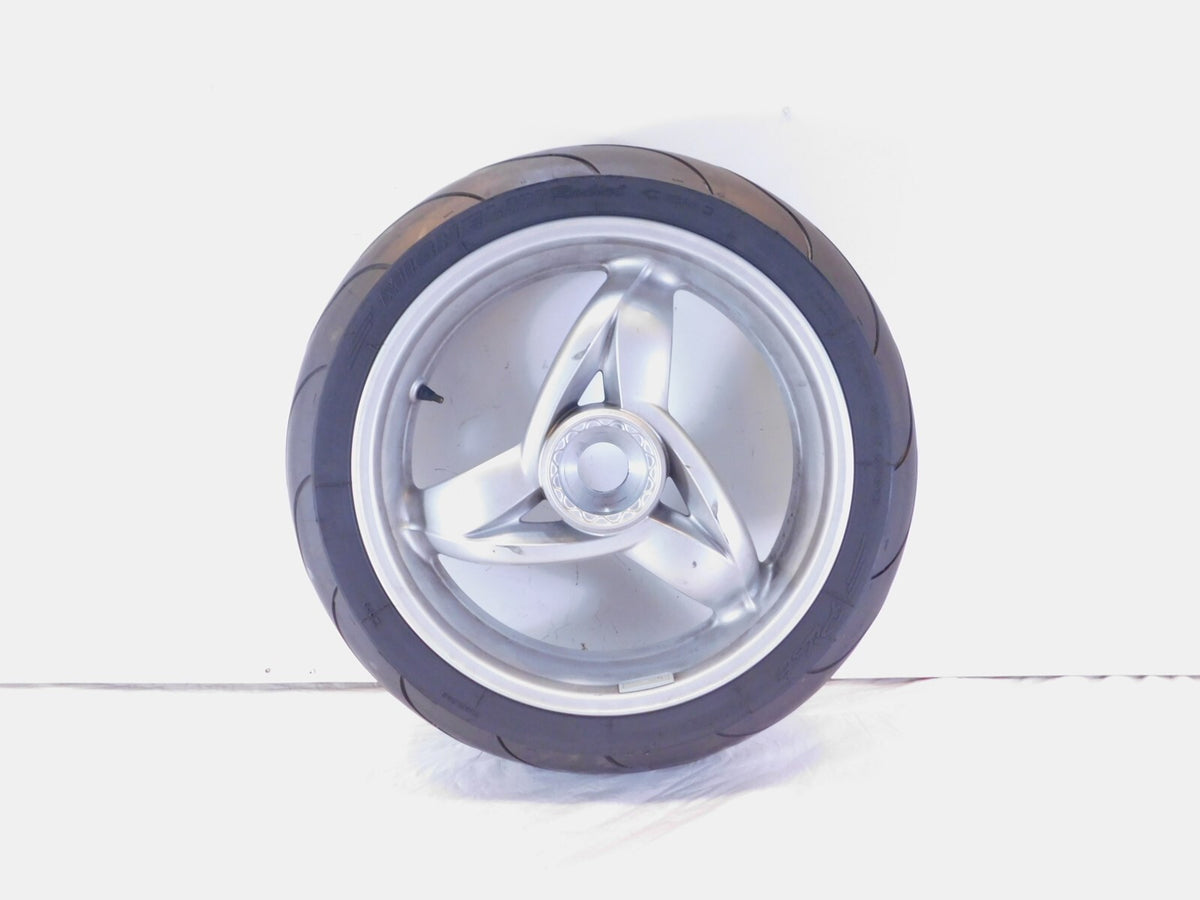 2001-2005 BMW F650CS F650 CS Scarver Silver Rear Rim Wheel & Tire - 36317681009 - C3 Cycle
