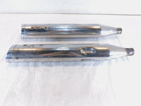 Pair Harley Davidson Road King Electra Glide Chrome Bub Slip On Exhaust Mufflers - C3 Cycle