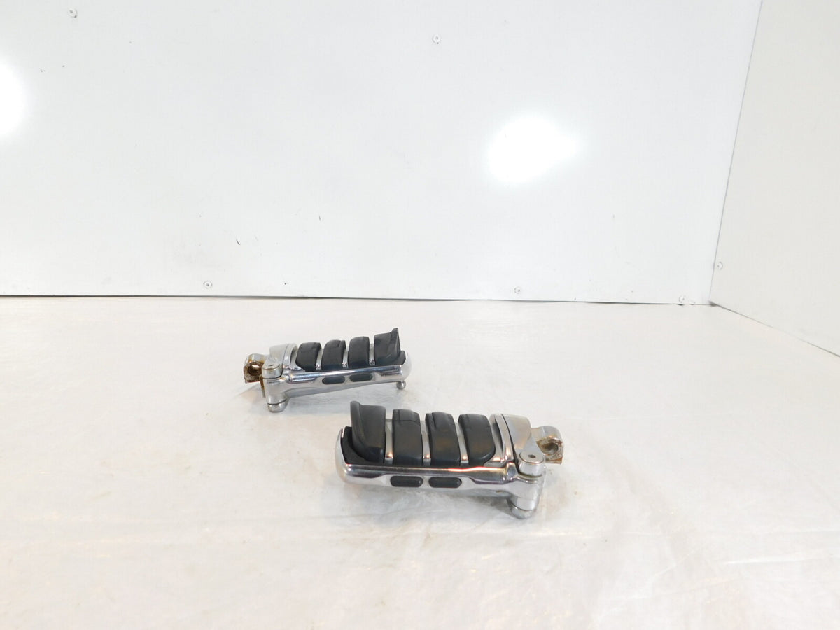 Harley Touring FXR Dyna Sportster & Softail Chrome & Rubber Footpegs Footrests - C3 Cycle