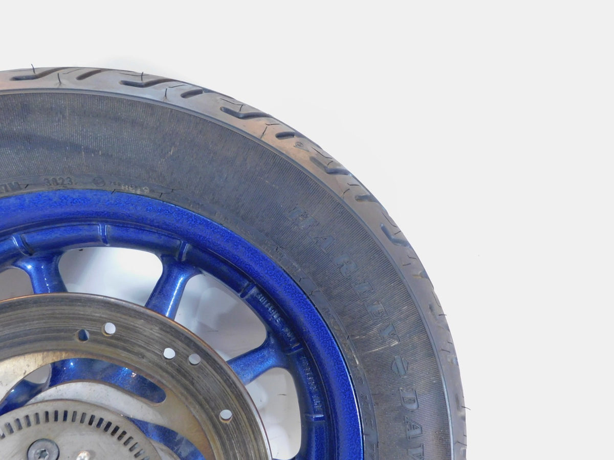 Harley Touring Road Street & Electra Glide Blue Mag Cast Rear Wheel Rim & Tire - C3 Cycle