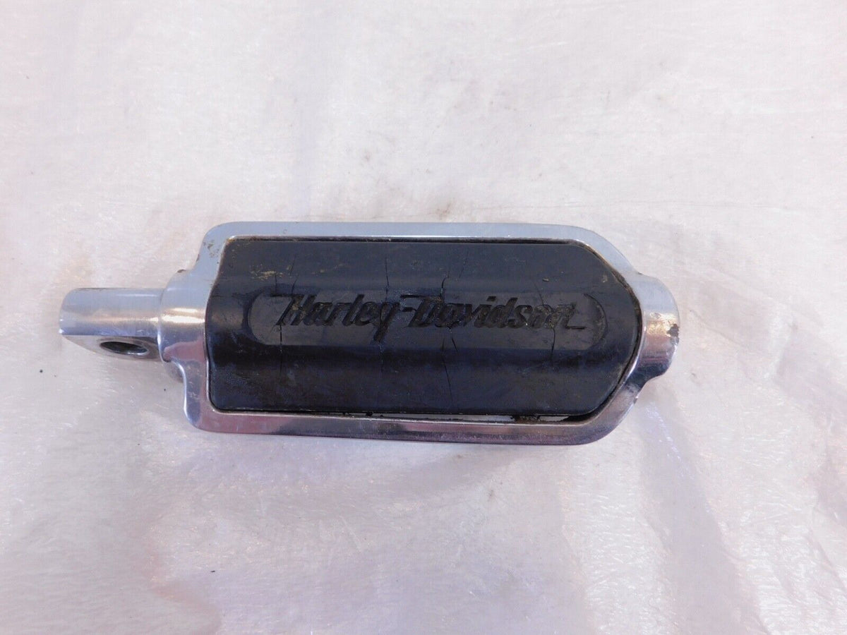 Single Harley Touring FXR Dyna & Softail Flames Chrome & Rubber Footpeg Footrest - C3 Cycle