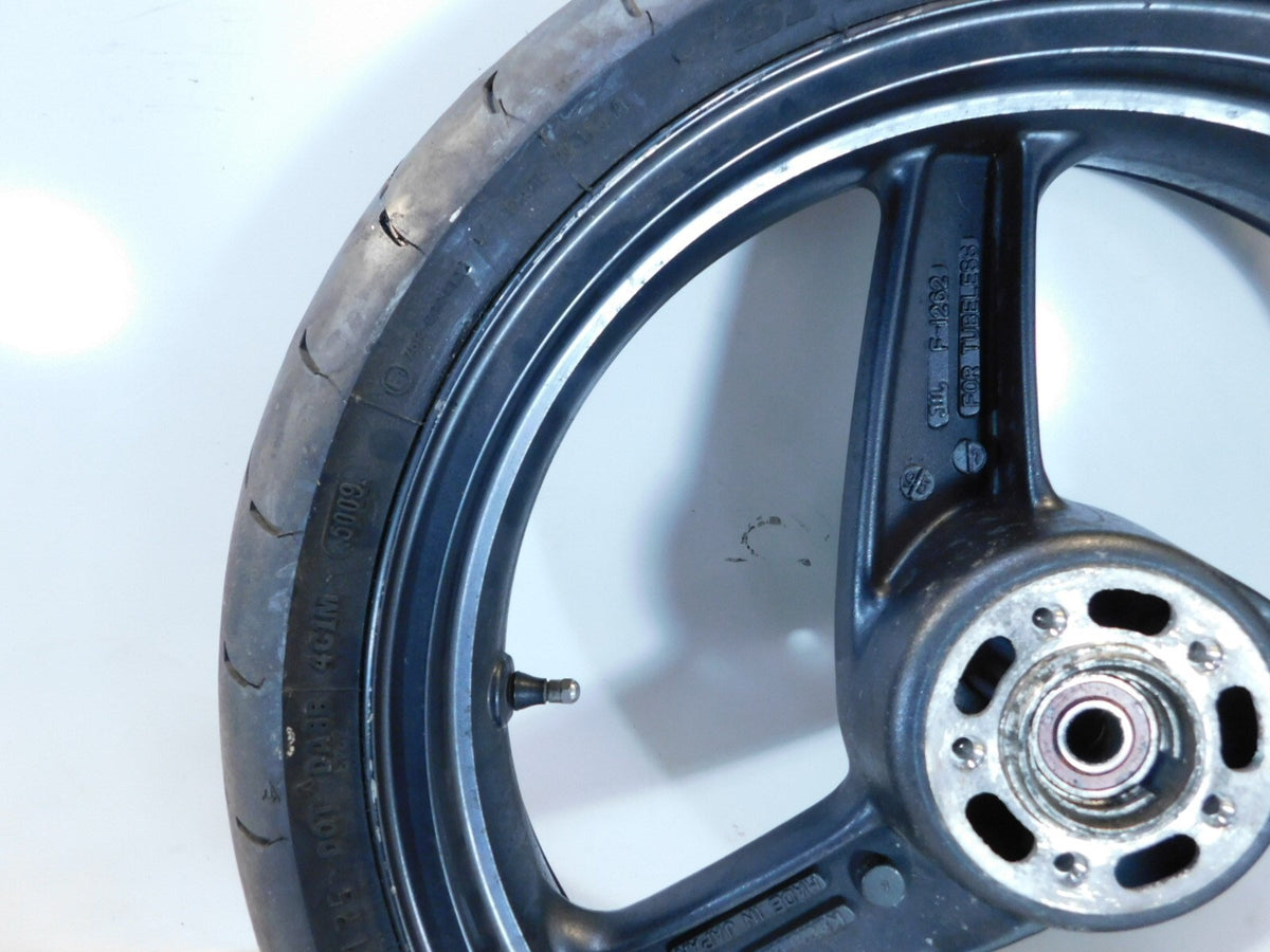 1995 1996 1997 Kawasaki GPz1100 ZX1100E Gray Front Cast Wheel Rim & Tire 17x3.5"