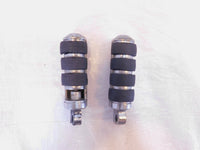 Harley Touring FXR Dyna Sportster & Softail Chrome & Rubber Footpegs Footrests - C3 Cycle