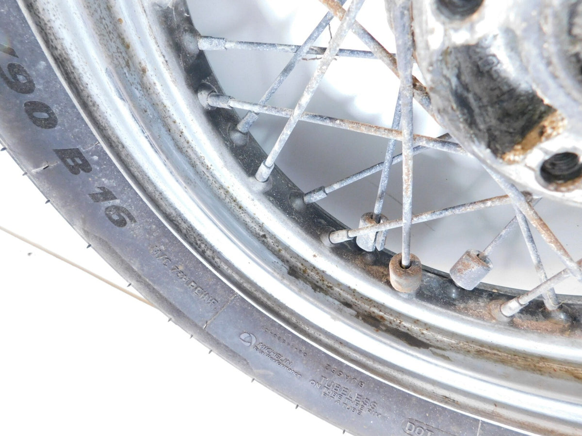 Harley Dyna Softail Sportster 883 1200 Chrome Laced Rear Wheel Rim & Tire -Rust - C3 Cycle