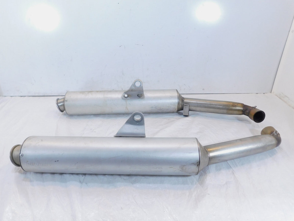 Pair Ducati Sport Touring ST4 Silver Rear Left/Right Exhaust System Mufflers - C3 Cycle