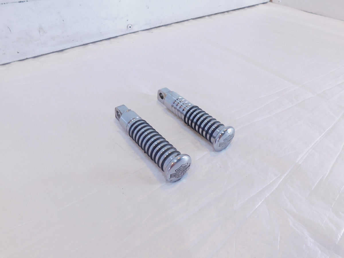 Harley Touring FXR Dyna Sportster Softail ISO Chrome & Rubber Footpegs Footrests - C3 Cycle