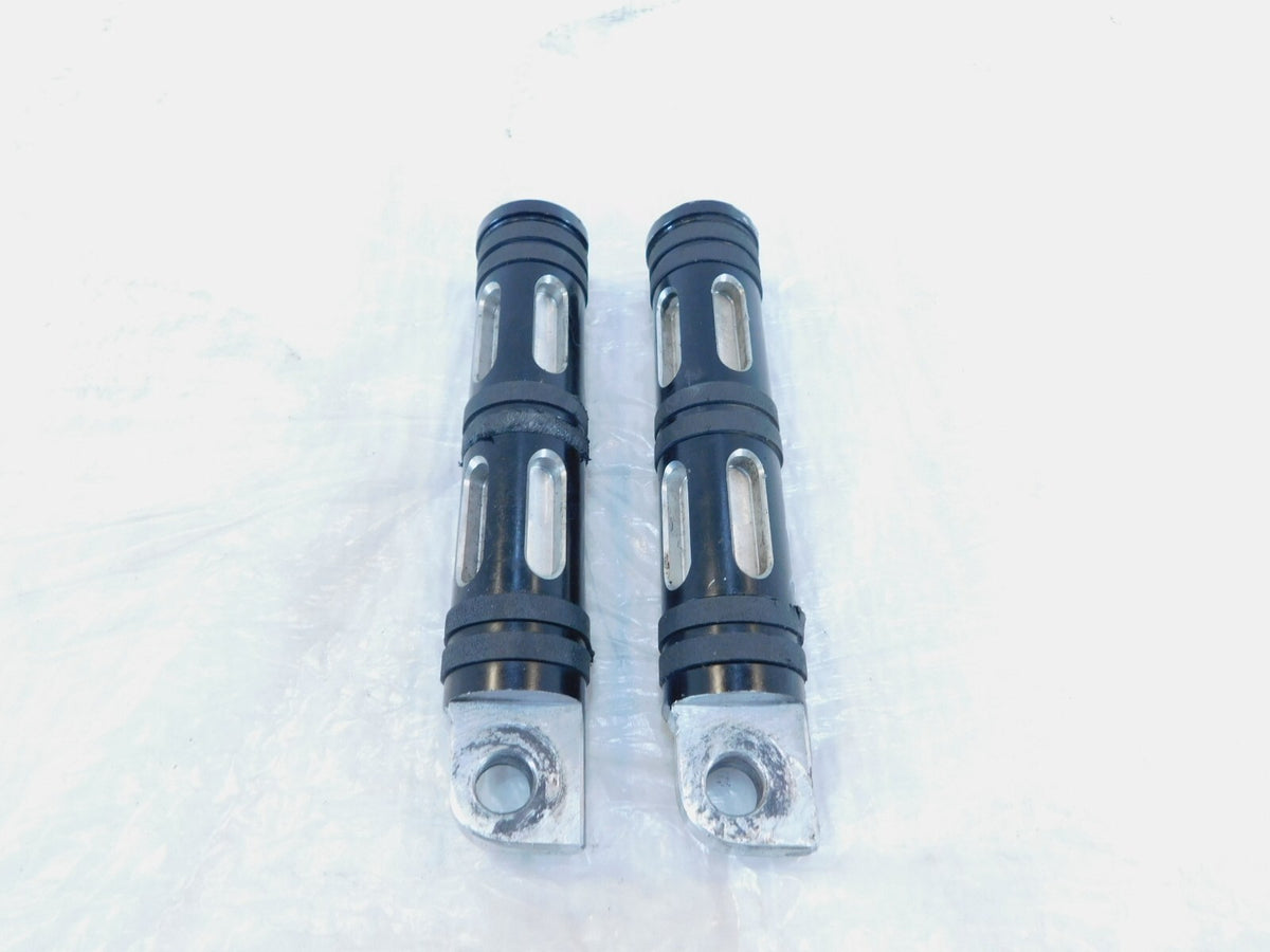 Harley Davidson FXR Dyna Sportster & Softail Black "Edge Cut" Footpegs Footrests - C3 Cycle