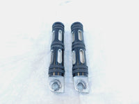 Harley Davidson FXR Dyna Sportster & Softail Black "Edge Cut" Footpegs Footrests - C3 Cycle