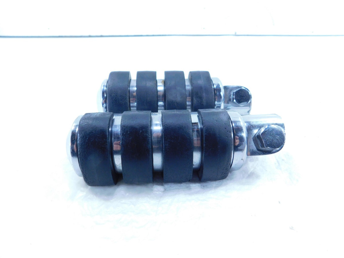 Harley Touring Dyna Sportster & Softail ISO Chrome & Rubber Footpeg Footrests - C3 Cycle
