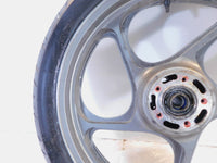 1994-2006 Kawasaki Concours 1000 ZG1000 Silver Cast Front Wheel Rim & Tire -Bent - C3 Cycle