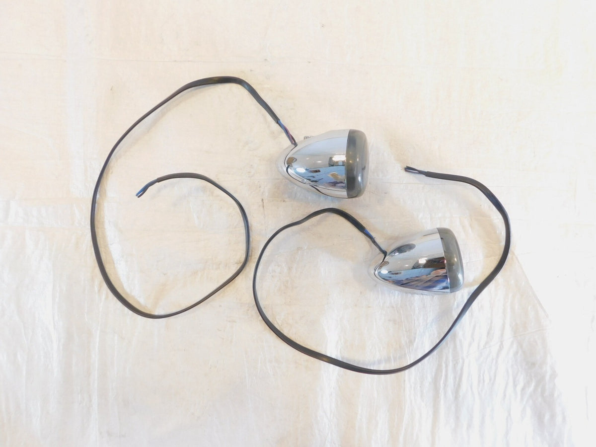 Harley Davidson Sportster Softail Dyna V-Rod Chrome Front Turn Signal Indicators - C3 Cycle