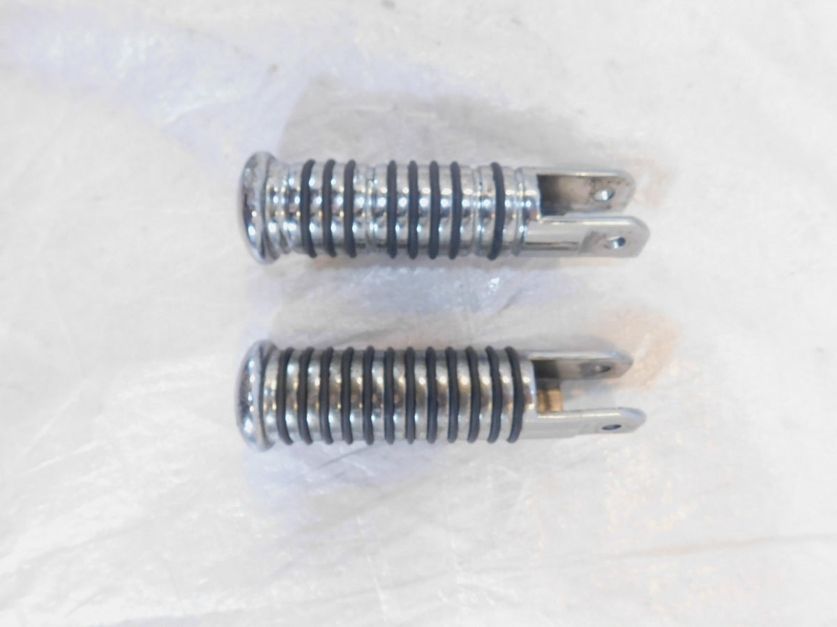 Harley Touring FXR Dyna Sportster & Softail Chrome & Rubber Footpegs Footrests - C3 Cycle