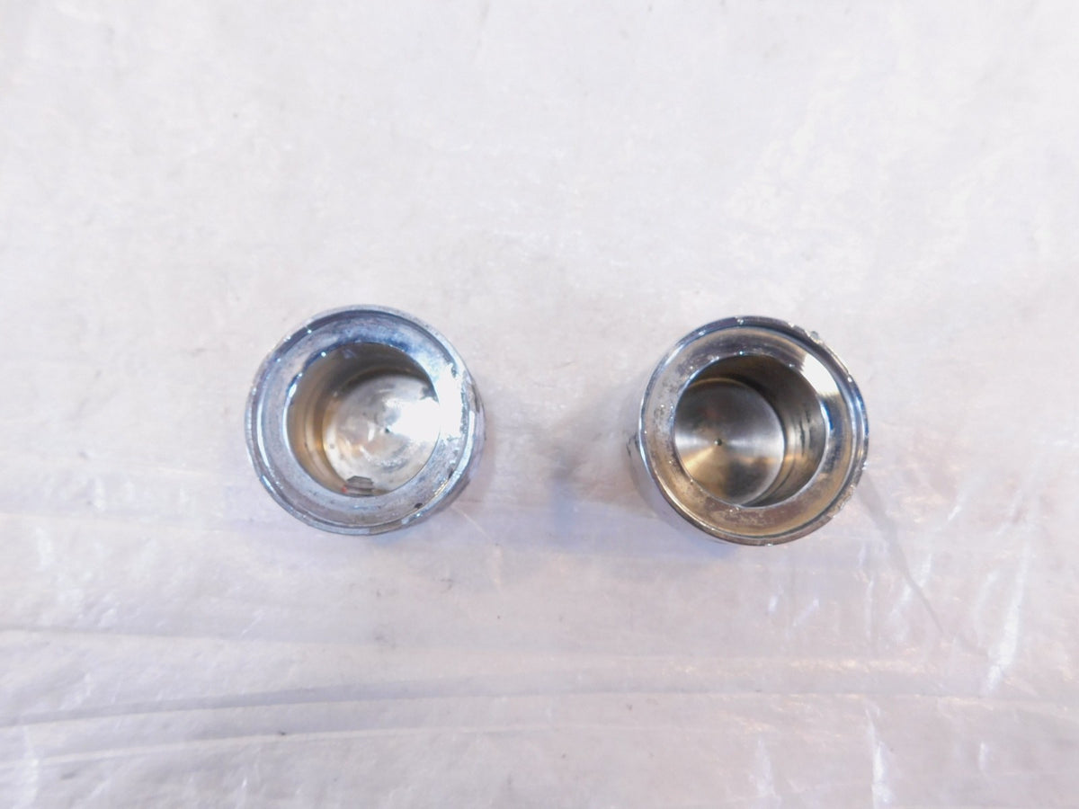 2 Harley Electra Glide V-Rod Softail Dyna Sportster Chrome Front Axle Nut Covers - C3 Cycle