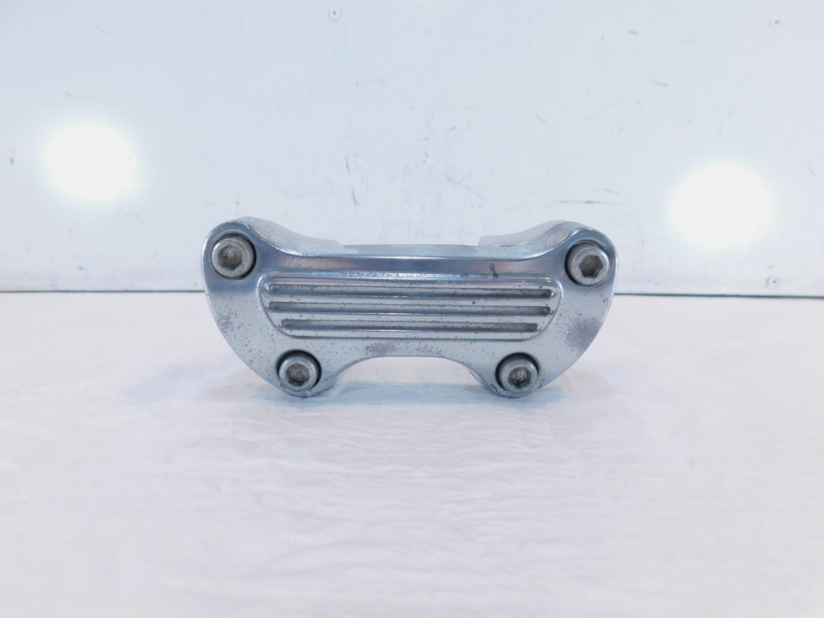 Harley Dyna Wide & Super Glide Custom Chrome Handlebar Mount Clamp Brackets - C3 Cycle