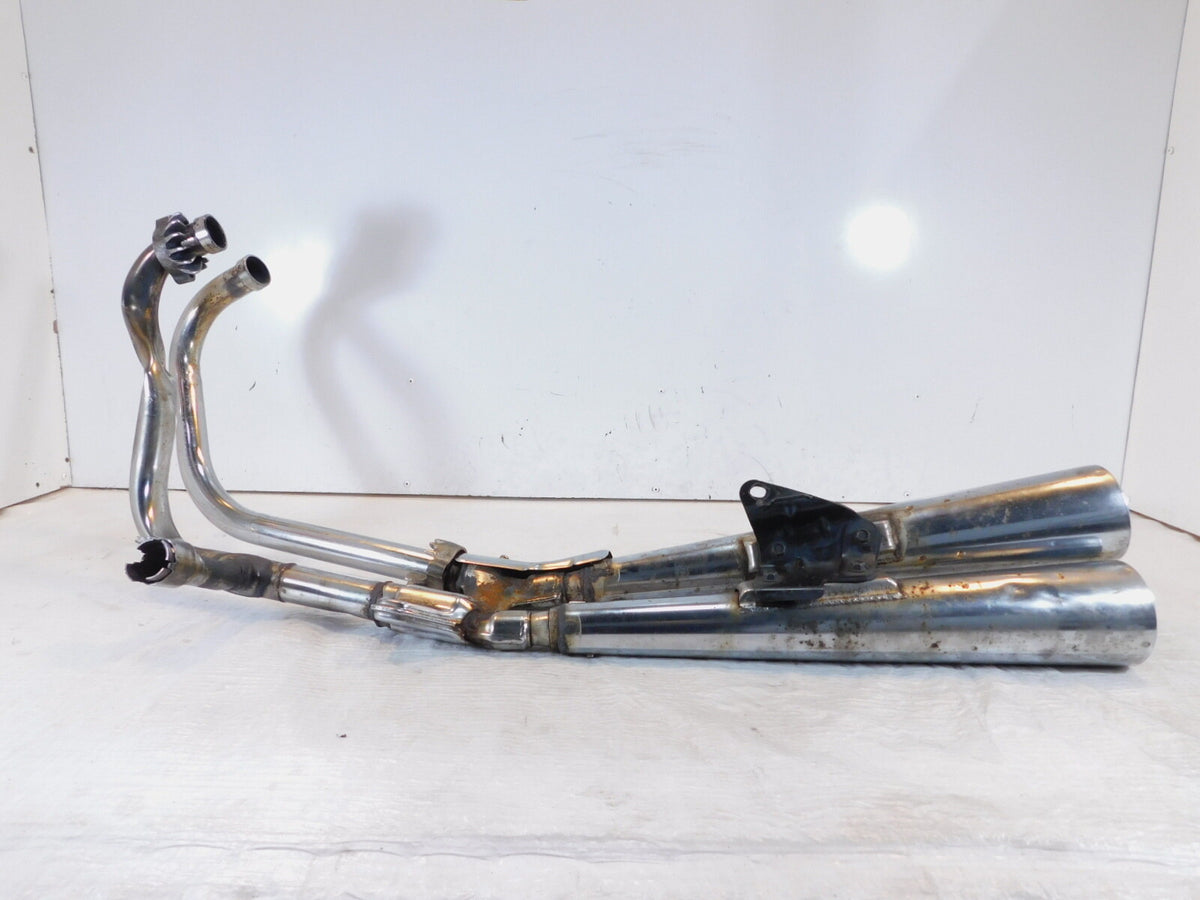 Honda CB1000 Chrome Rear Engine Right Exhaust Header Pipes & Mufflers -Damaged - C3 Cycle