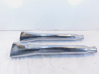Harley Road King Electra Glide Chrome Left & Right Exhaust Pipe Mufflers - Dents - C3 Cycle