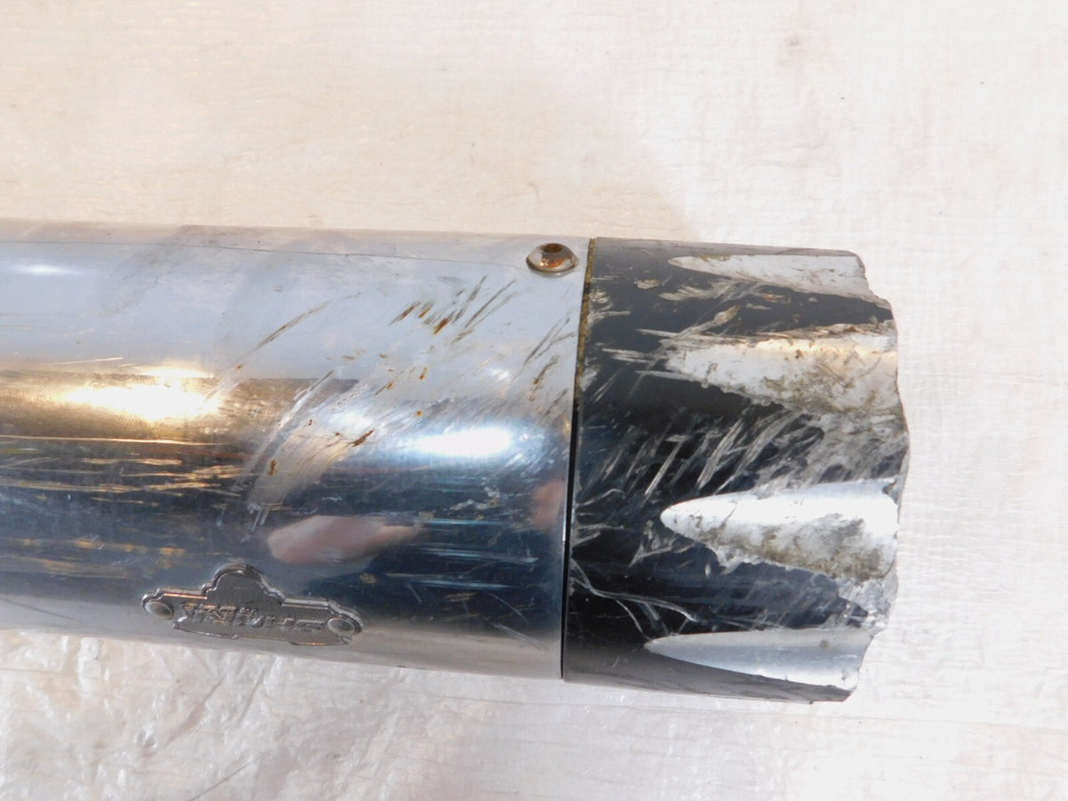 Harley Electra Glide & Road King Chrome Shark Slip on Exhaust Pipe Mufflers - C3 Cycle