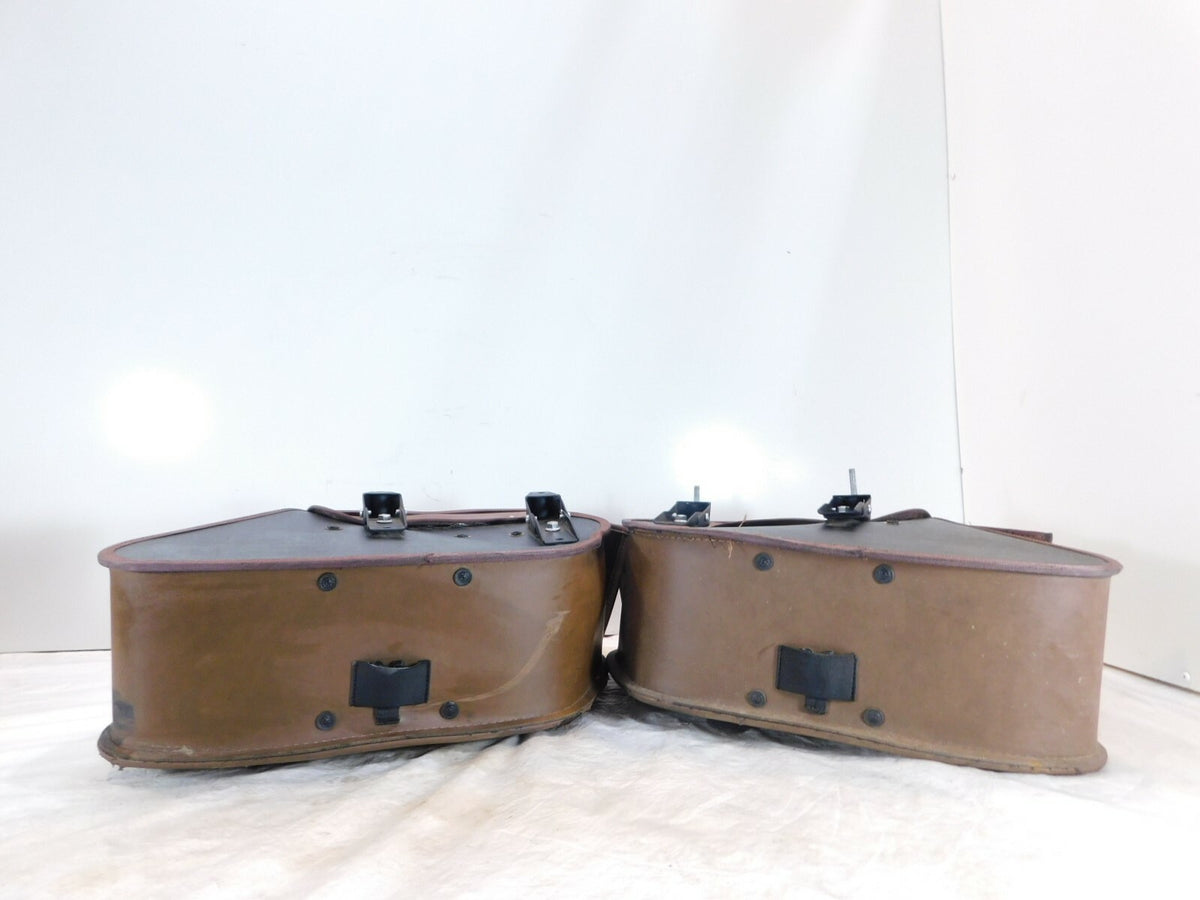 2004-2012 Victory Kingpin Viking Brown Left & Right Saddlebags Side Bags - Torn - C3 Cycle
