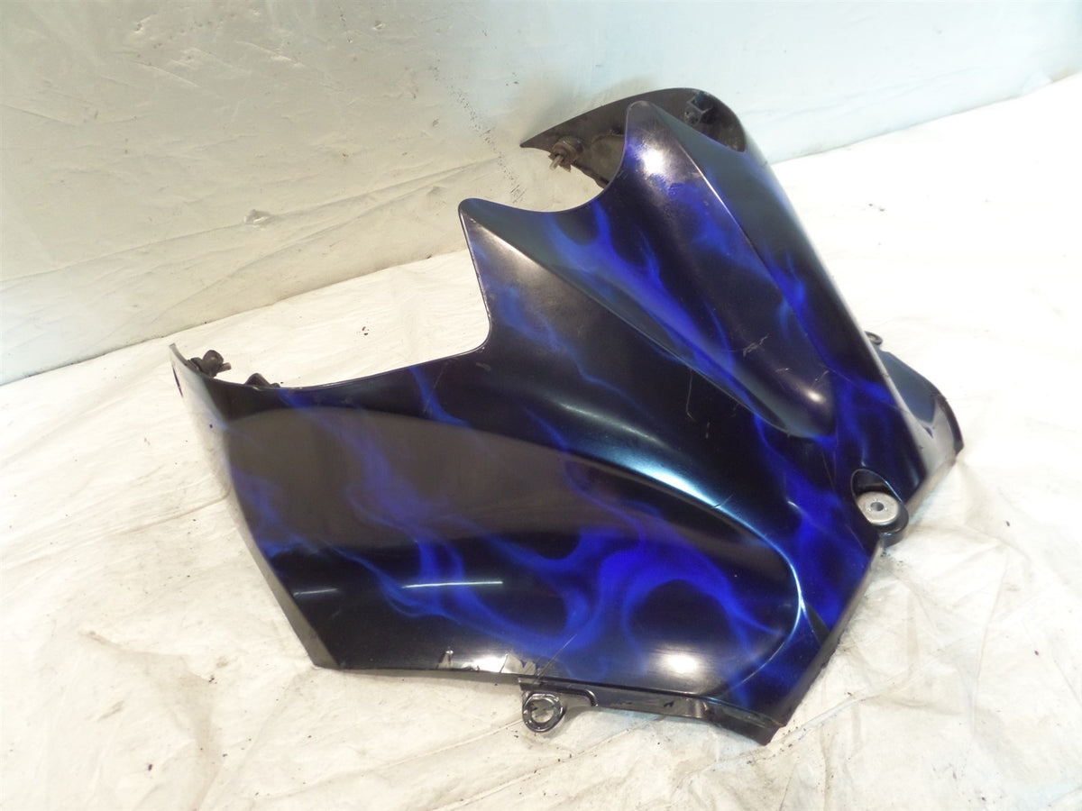 2006-2009 Kawasaki Ninja 1400 ZX-14 Blue Flames Petrol Fuel Gas Tank Cover Cowl - C3 Cycle