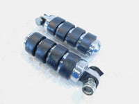 Pair Harley Touring Dyna Sportster & Softail Chrome & Rubber Footpeg Footrests - C3 Cycle