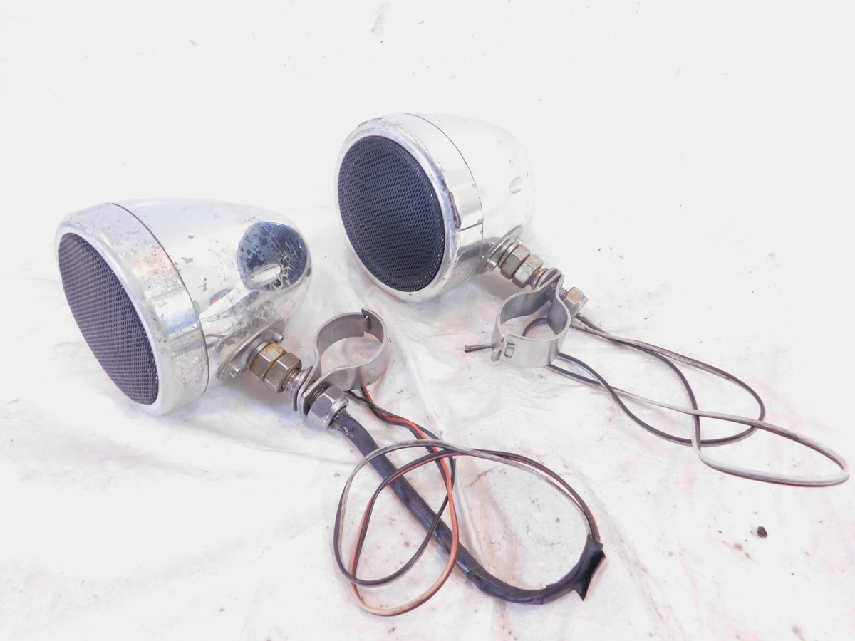 Harley Davidson Road King Softail Dyna Sportster 1" Handlebar Mounted Speakers - C3 Cycle